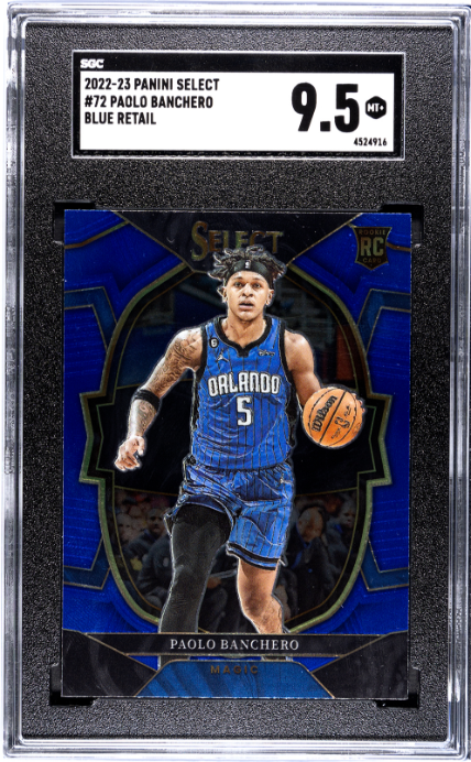 2022-23 Panini Select #72 Paolo Banchero RC Blue Retail SGC 9.5 — Front