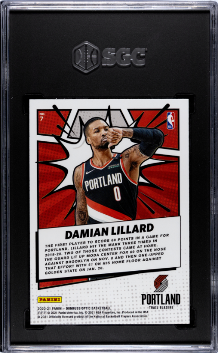 2020-21 Donruss Optic #7 Damian Lillard My House! SGC 9 — Back