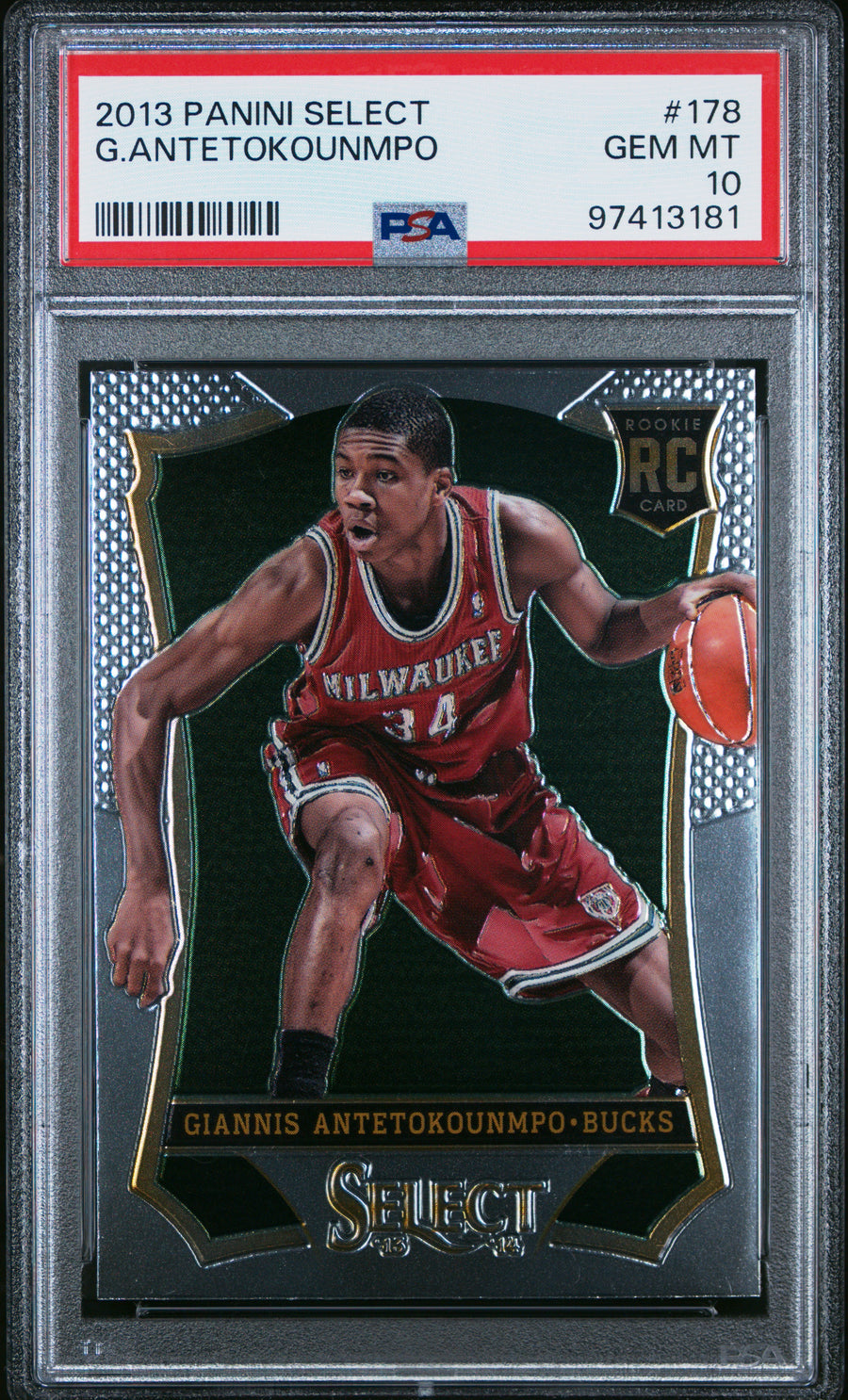 2013 Panini Select #178 G.Antetokounmpo RC PSA 10 — Front