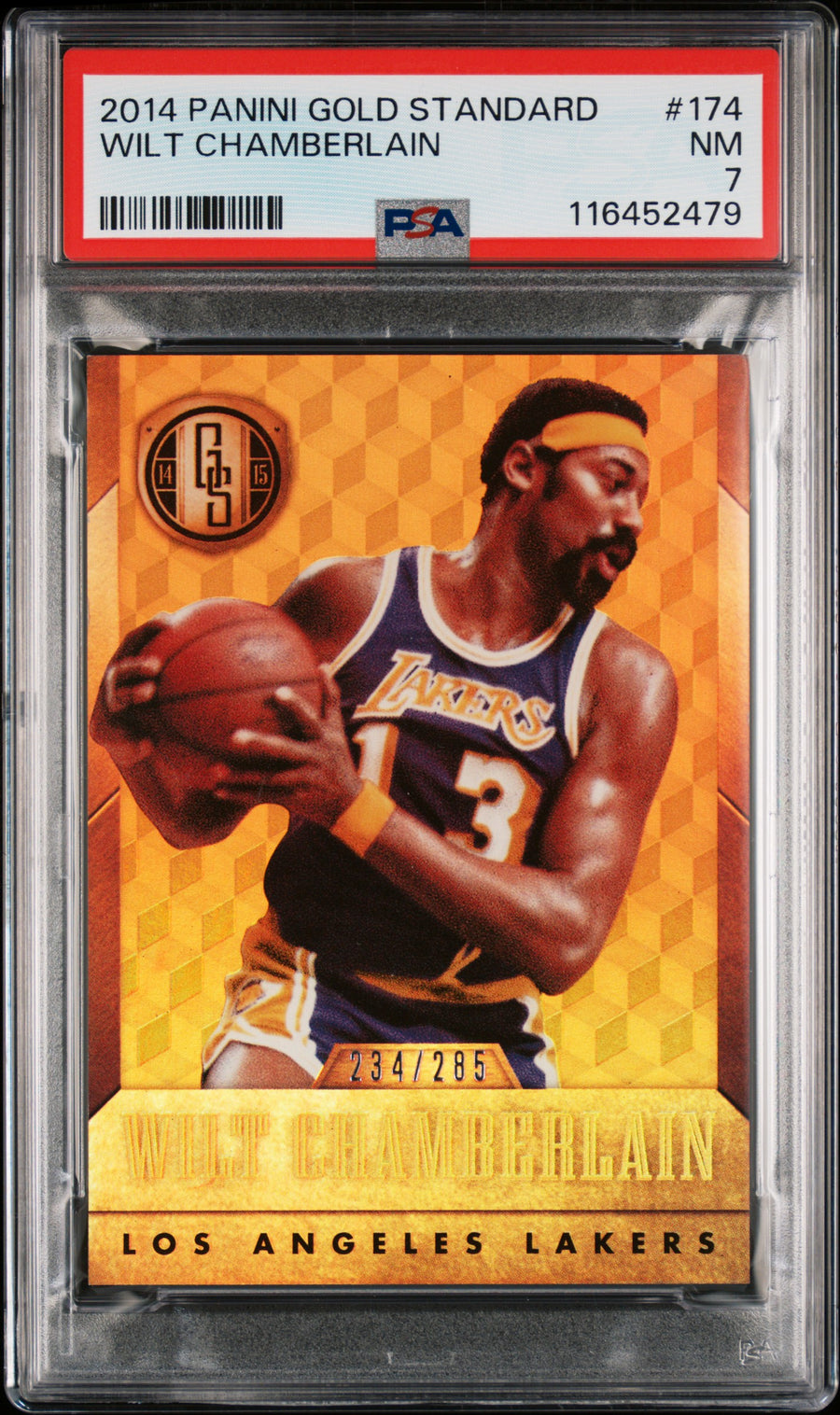 2014 Panini Gold Standard #174 Wilt Chamberlain 234/285 PSA 7 — Front