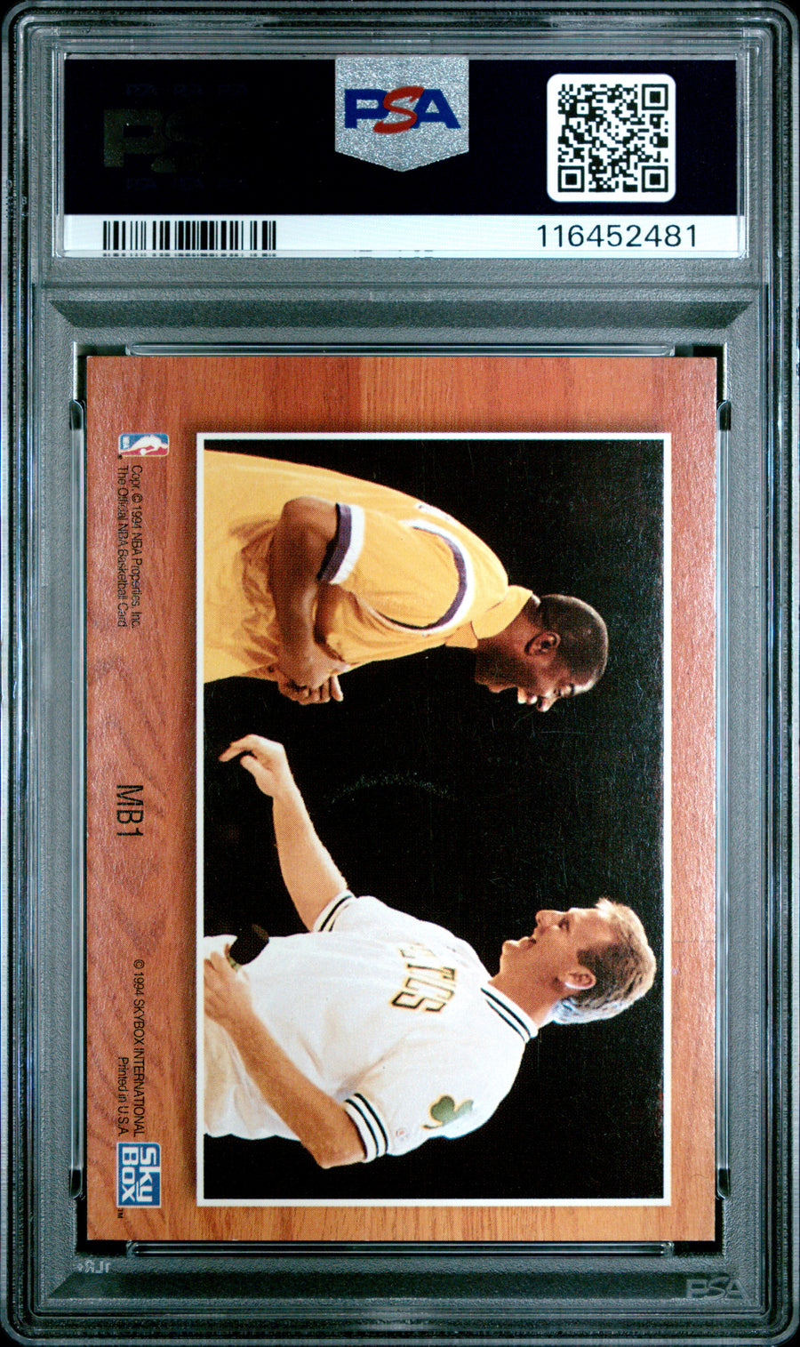 1993 Hoops #MB1 Magic & Bird PSA 6 — Back