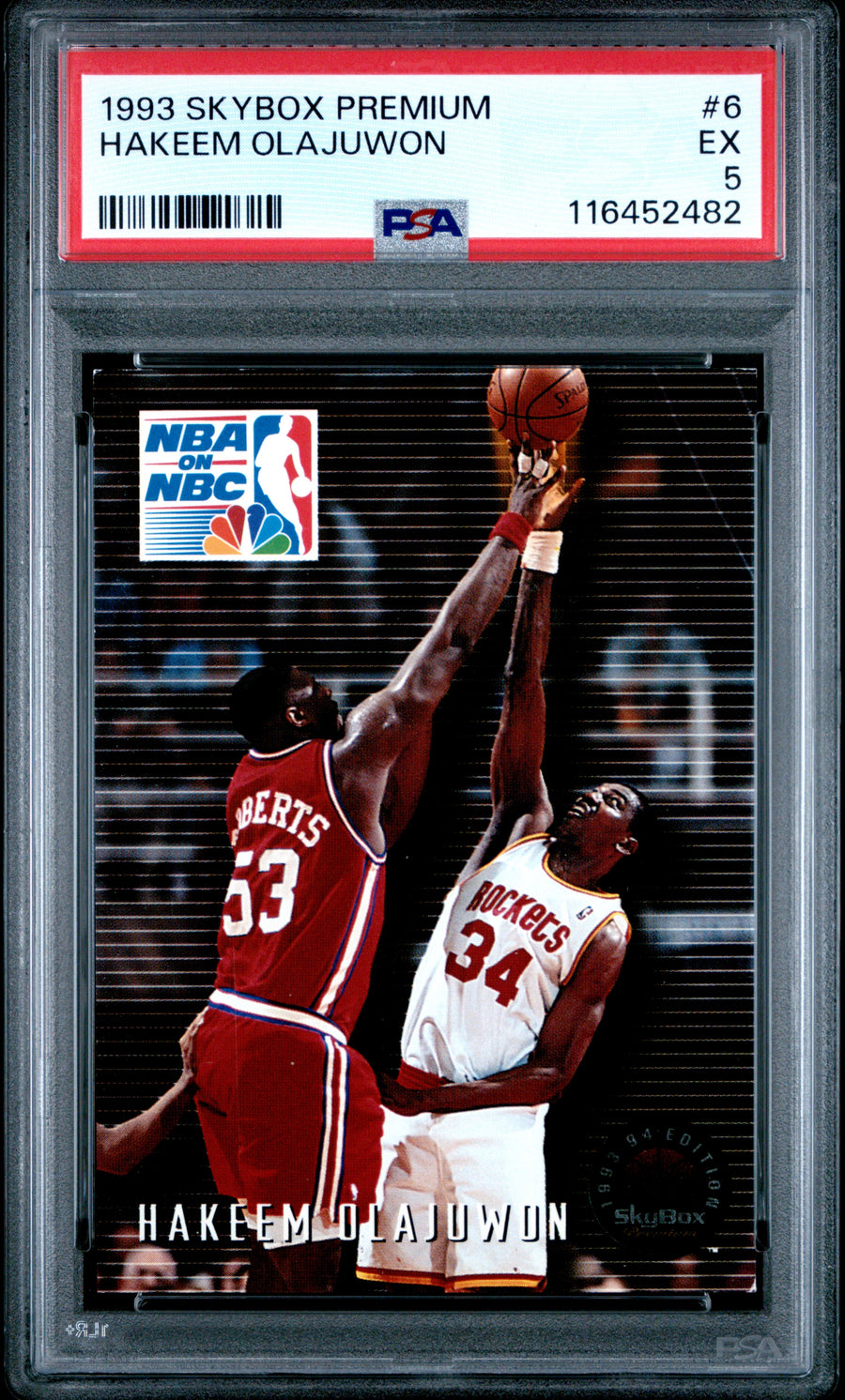 1993 Skybox Premium #6 Hakeem Olajuwon PSA 5 — Front