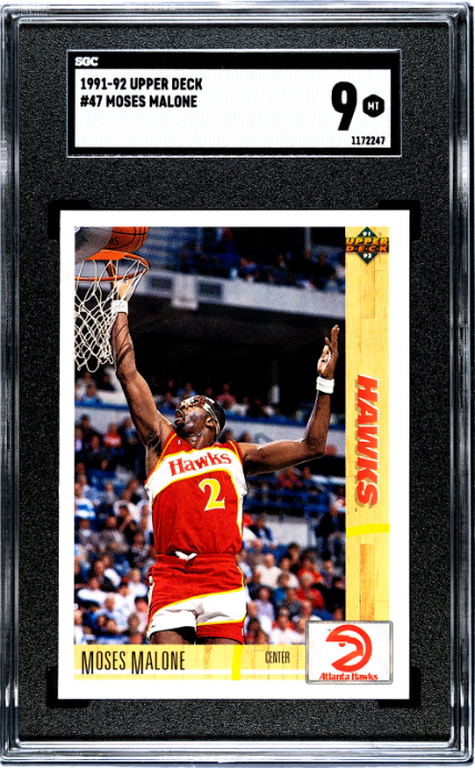 1991-92 Upper Deck #47 Moses Malone SGC 9 — Front
