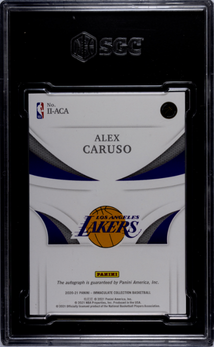 2020-21 Panini Immaculate Col. #II-ACA Alex Caruso 81/99 Immaculate Ink SGC 9.5-10 — Back