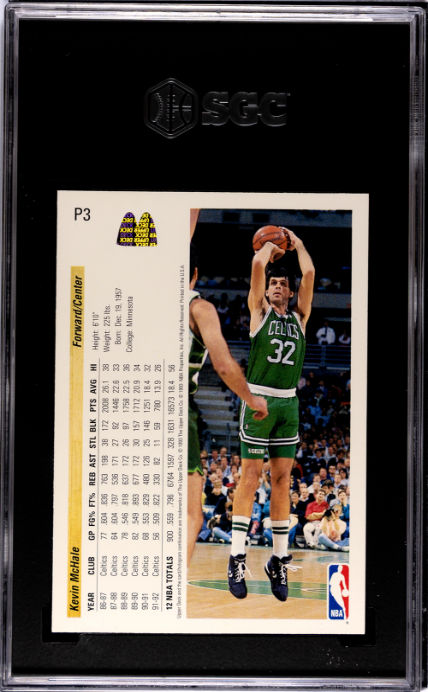 1992-93 Upper Deck McDonald's #P3 Kevin Mchale SGC 9 — Back