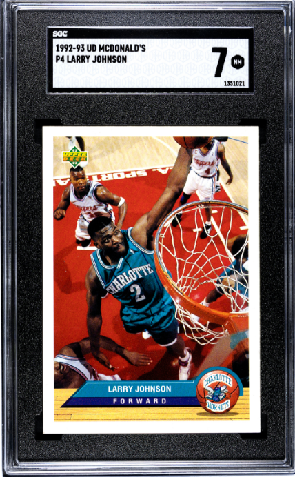 1992-93 Upper Deck McDonald's #P4 Larry Johnson SGC 7 — Front