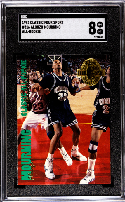 1993 Classic Four Sport #316 Alonzo Mourning All-Rookie SGC 8 — Front