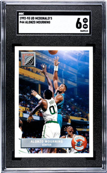 1992-93 Upper Deck McDonald's #P44 Alonzo Mourning SGC 6 — Front