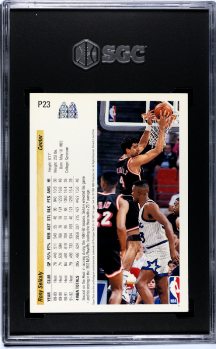 1992-93 Upper Deck McDonald's #P23 Rony Seikaly SGC 6 — Back