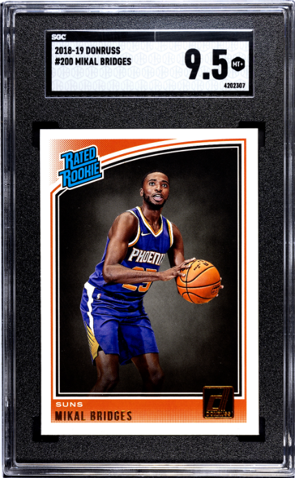 2018-19 Donruss #200 Mikal Bridges RR SGC 9.5 — Front