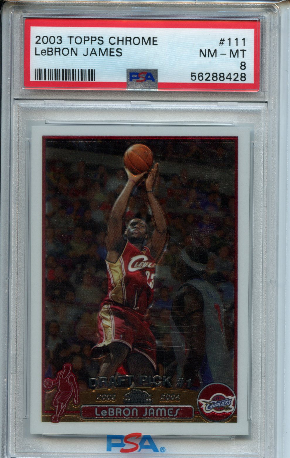 2003 LeBron James Topps Chrome Draft Picks NY #111 – RC – PSA 8