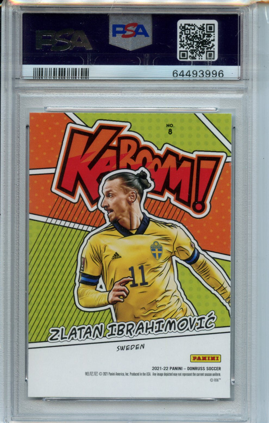 2021-22 Zlatan Ibrahimovic Panini Donruss Kaboom – PSA 9 MT — Back