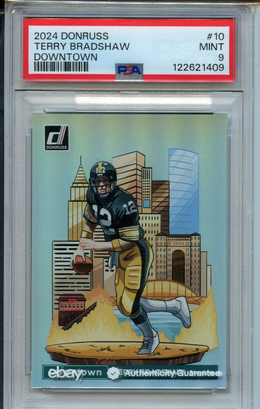 2024 Terry Bradshaw Panini Donruss Downtown – PSA 9 MT — Front
